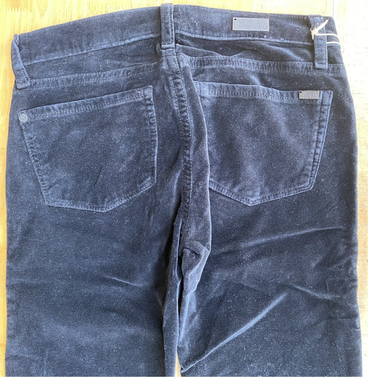 RONAN Emma BABY BOOTCUT Corduroy PANTS 26" Waist Black Cord Fit & Flare VTG 2011