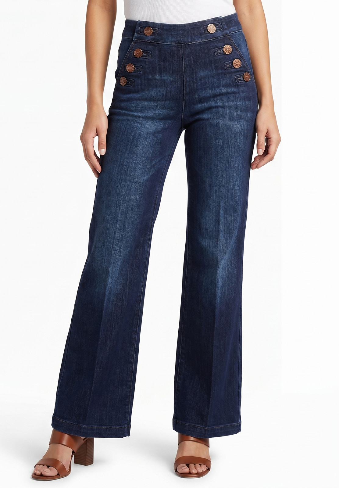 RONAN Audrey JEANS Womens 25 Sailor Wide Leg Made In USA Y2K Indigo Denim NWOT !