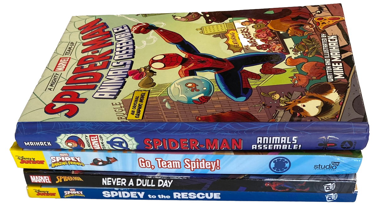 SPIDER-MAN LOT Of 4 KIDS BOOKS Graphic Sound BOARD BOOKS Spidey Marvel ALL 2020s