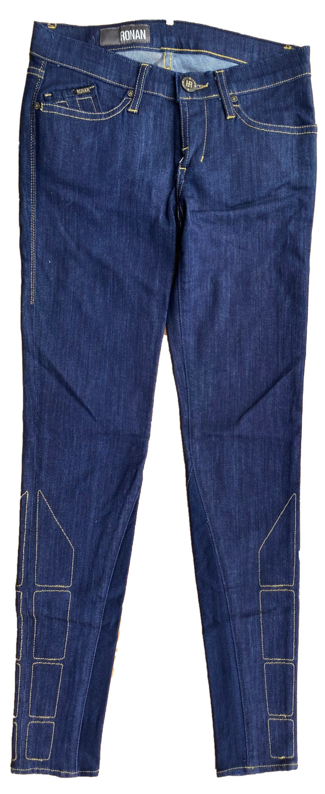 New RONAN MOTO JEANS Women's 29 Skinny Dark Wash Raw Denim Made In USA VTG 2011
