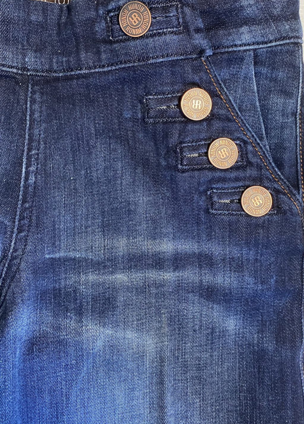 RONAN Audrey JEANS Womens 25 Sailor Wide Leg Made In USA Y2K Indigo Denim NWOT !