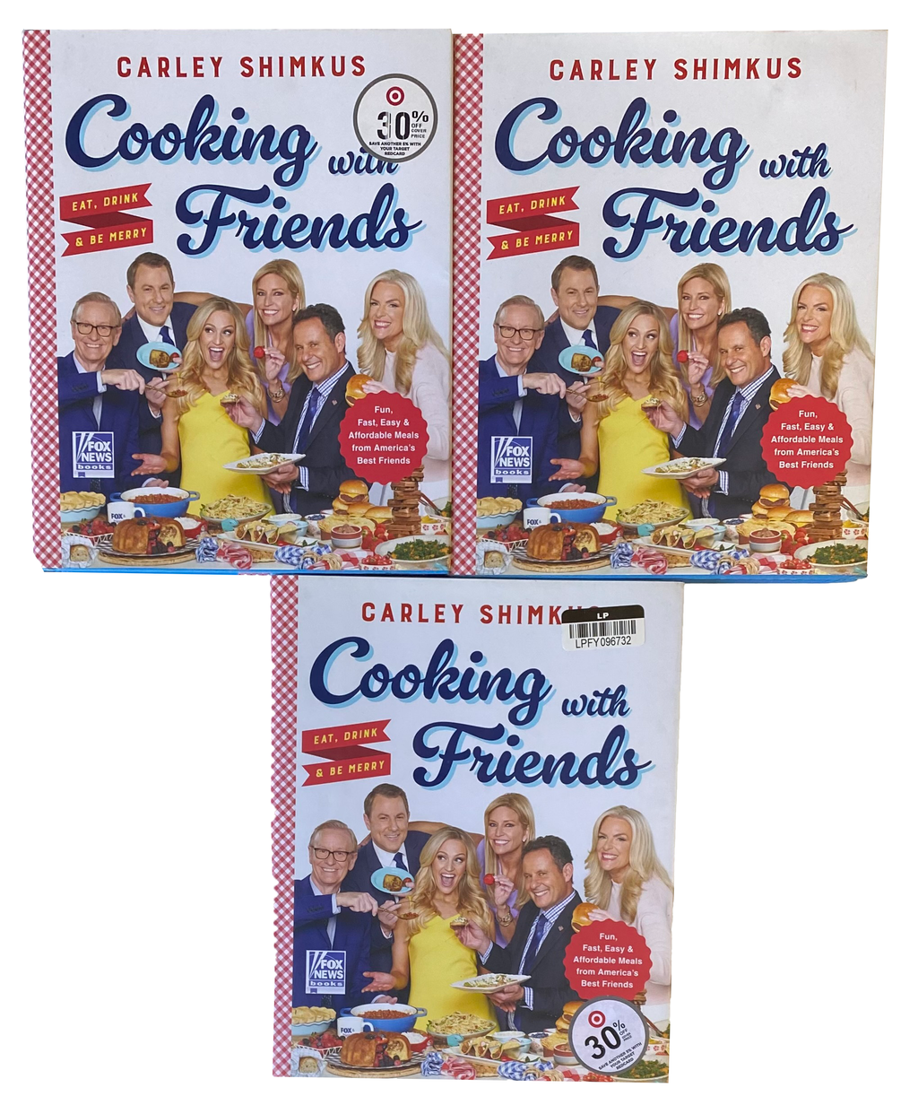 LOT Of 3 COOKING WITH FRIENDS BOOKS Carley Shimkus Fox News $35 MSRP Each UNREAD