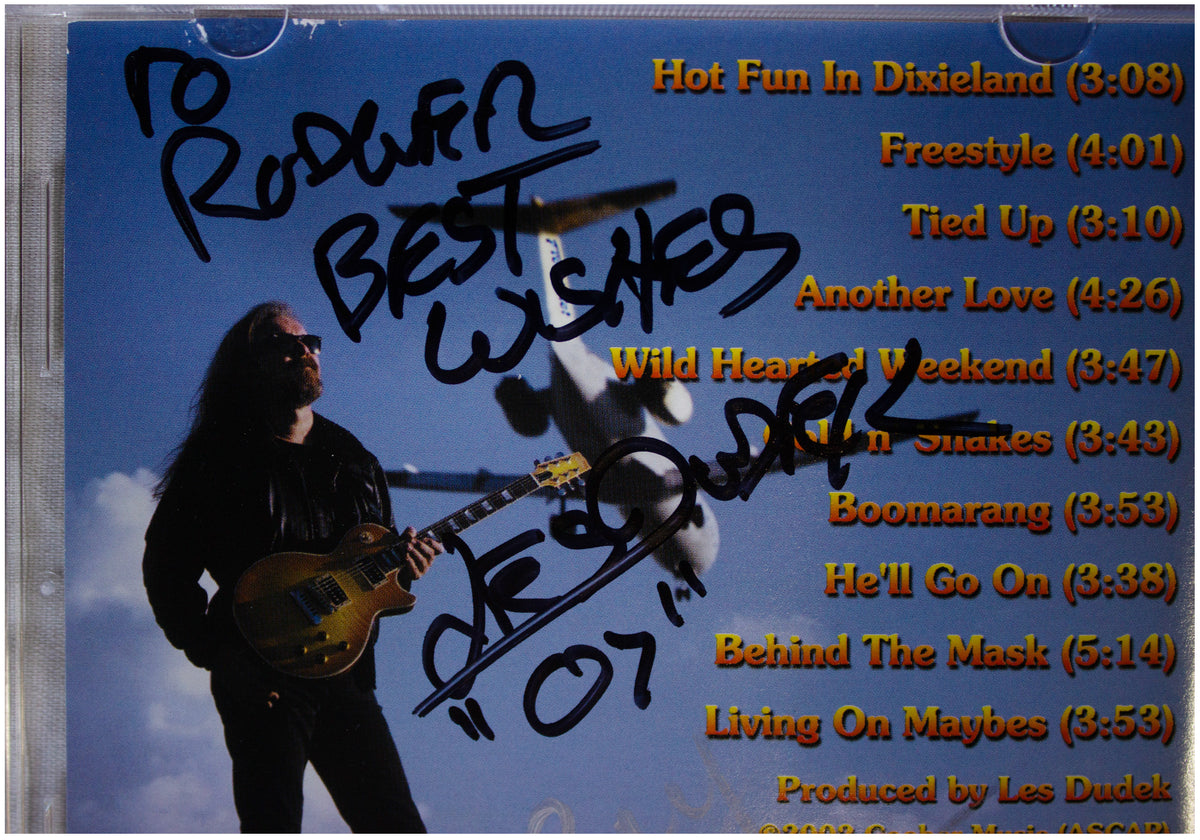 LES DUDEK SIGNED Freesyle CD 2002 Blues AOR Southern Rock Guitarist AUTOGRAPH !