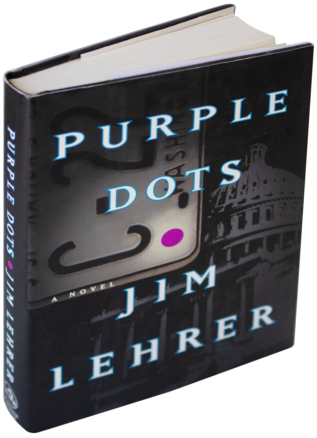 JIM LEHRER SIGNED Purple Dots 1ST EDITION 1998 Novel By PBS News Hour Journalist