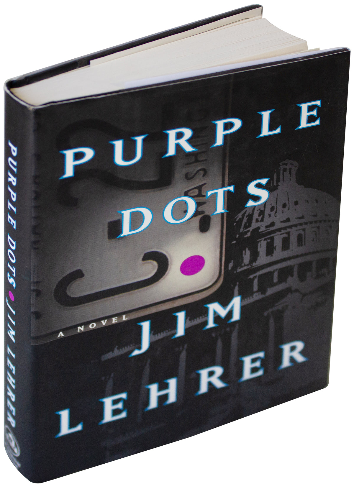 JIM LEHRER SIGNED Purple Dots 1ST EDITION 1998 Novel By PBS News Hour Journalist