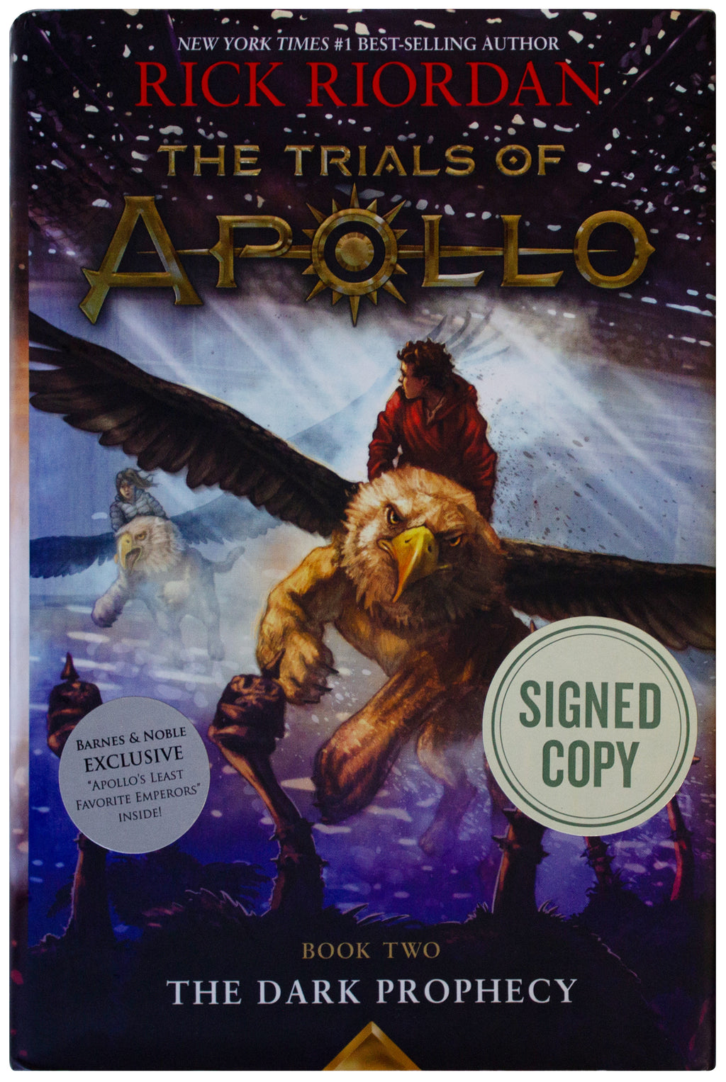 RICK RIORDAN SIGNED 1ST EDITION Trials Of Apollo Book 2: Dark Prophecy 2017 HC