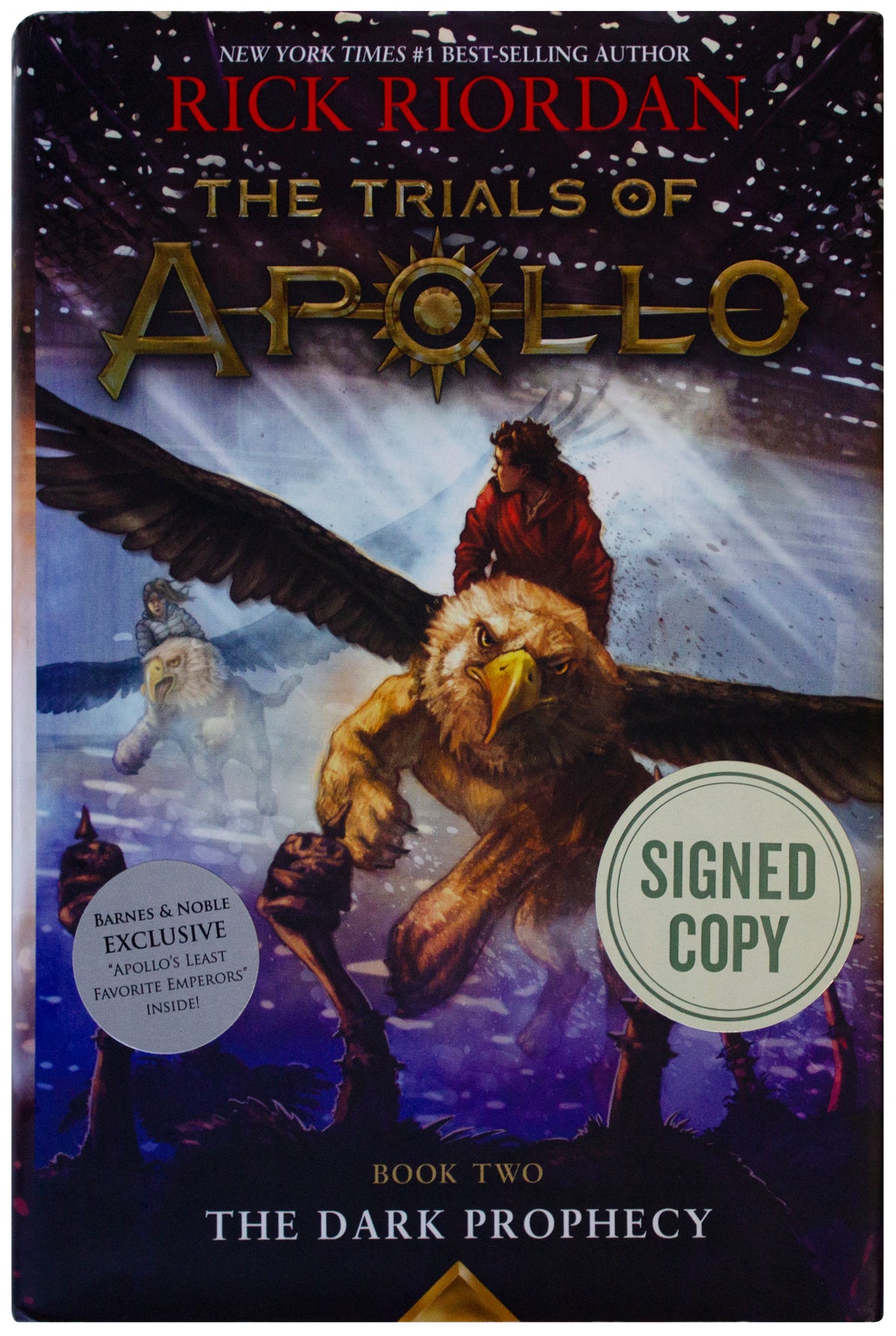 RICK RIORDAN SIGNED 1ST EDITION Trials Of Apollo Book 2: Dark Prophecy 2017 HC