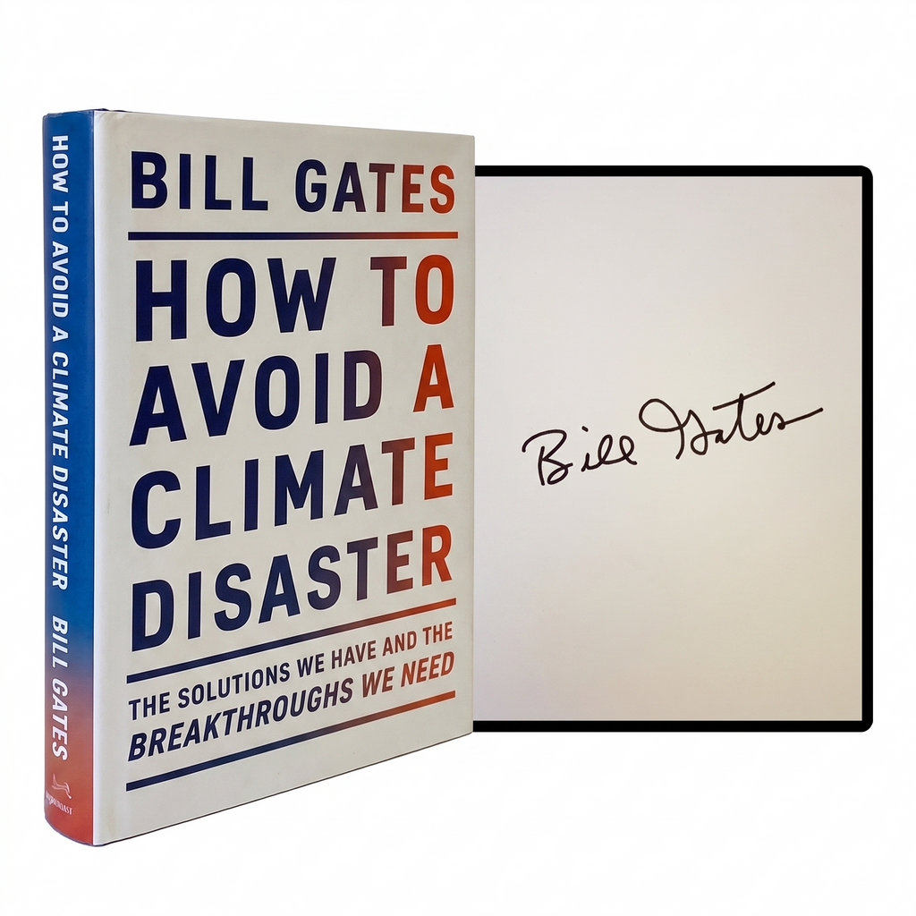 BILL GATES SIGNED How To Avoid A Climate Disaster 1ST EDITION Hardback 2021 HCDJ