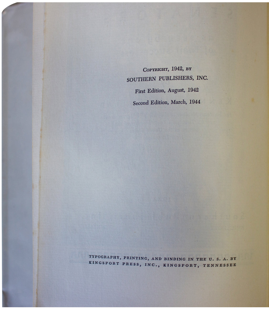 KENNETH MCKELLAR SIGNED 1944 Tennessee Senators HARDCOVER History TN VTG 40s HC