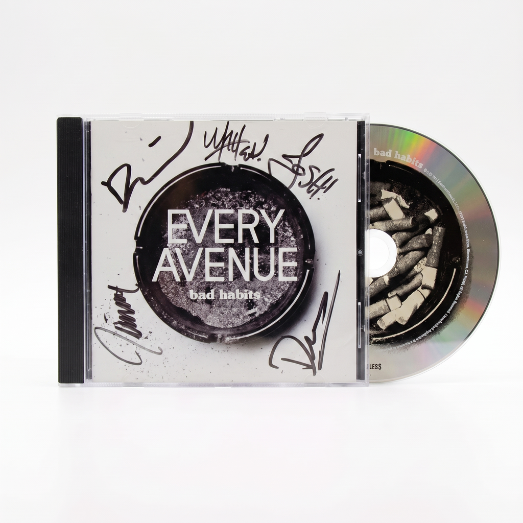 EVERY AVENUE Bad Habits 5X SIGNED CD Emo Pop Punk Alt Rock 2011 Fearless Records