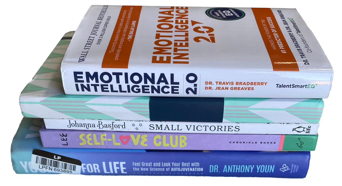 LOT Of 5 SELF CARE BOOKS Mental Health Emotional Intelligence Younger For Life