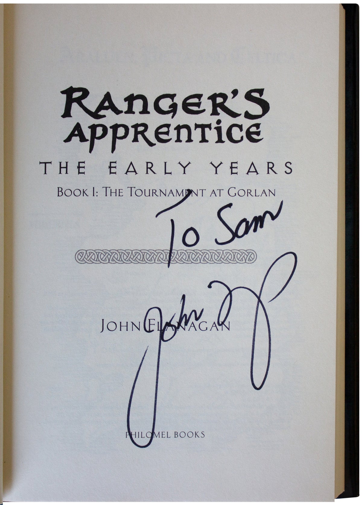 JOHN FLANAGAN SIGNED Tournament At Gorlan 1ST EDITION Rangers Apprentice Book 1