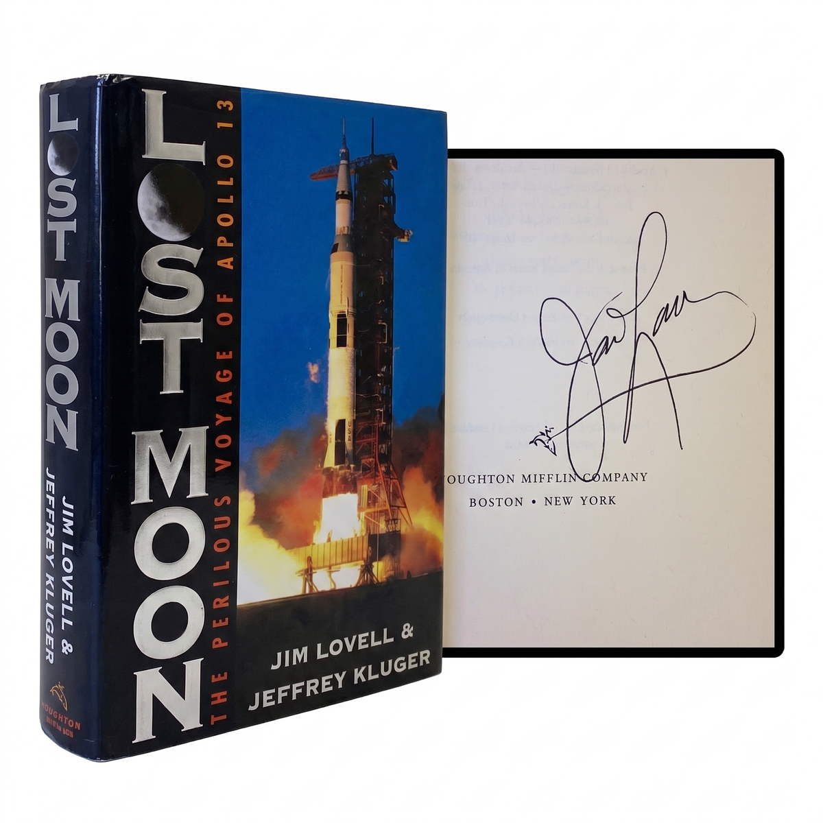 JIM LOVELL SIGNED Lost Moon 1ST EDITION 1994 Hardcover Apollo 13 NASA Astronaut