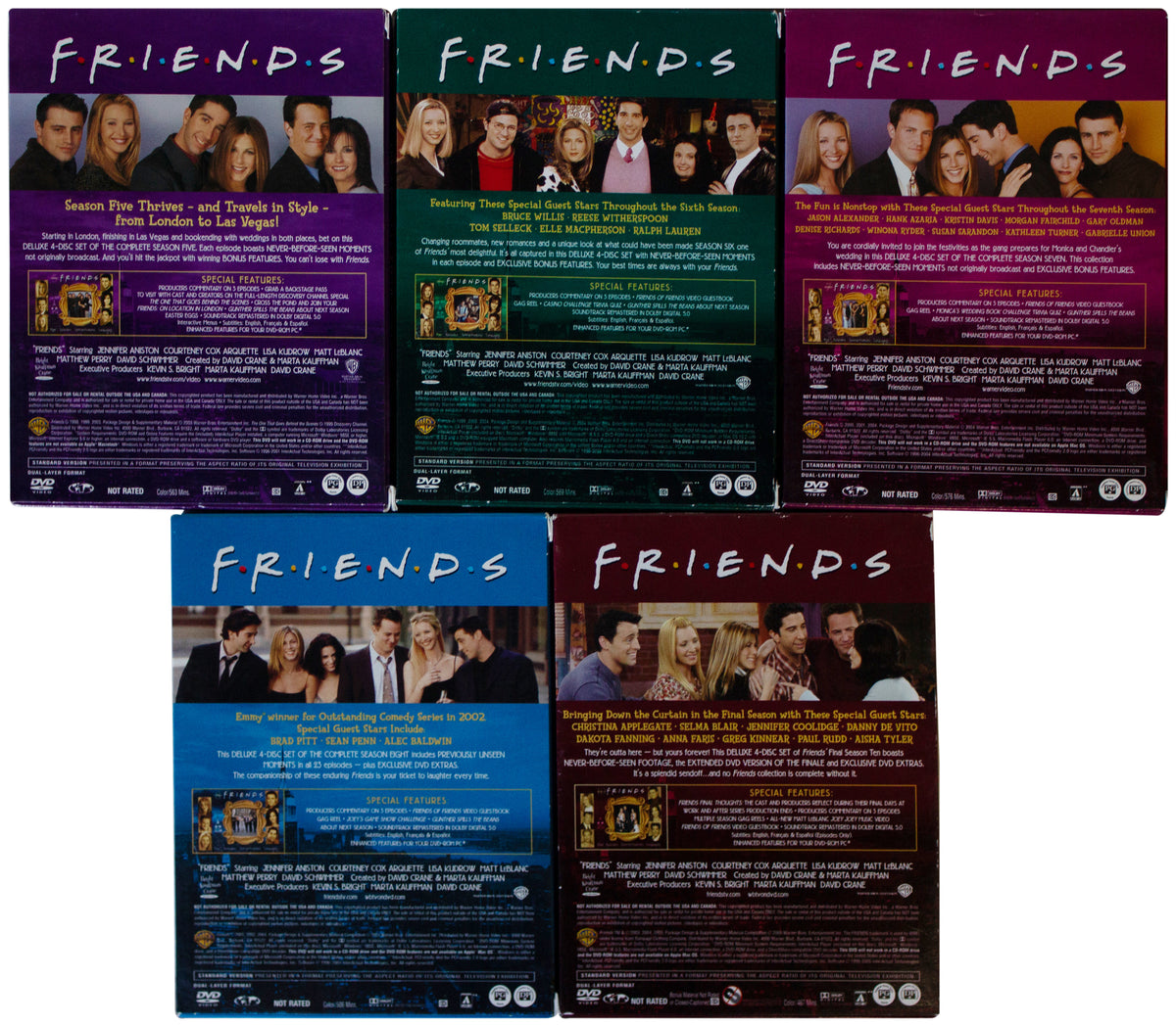 FRIENDS TV Show DVD Box Set LOT SEASONS 1 2 3 4 5 6 7 8 10 Sitcom Comedy TV Show