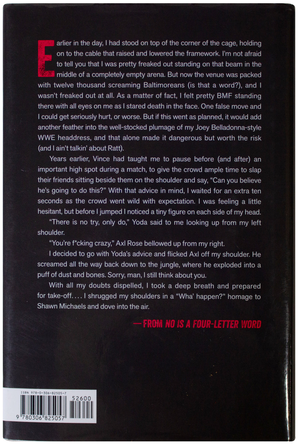 CHRIS JERICHO SIGNED No Is A Four Letter Word 1ST EDITION Memoir WWE Wrestling