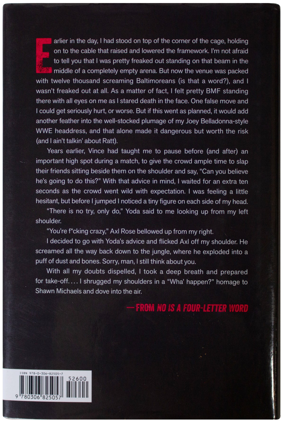 CHRIS JERICHO SIGNED No Is A Four Letter Word 1ST EDITION Memoir WWE Wrestling