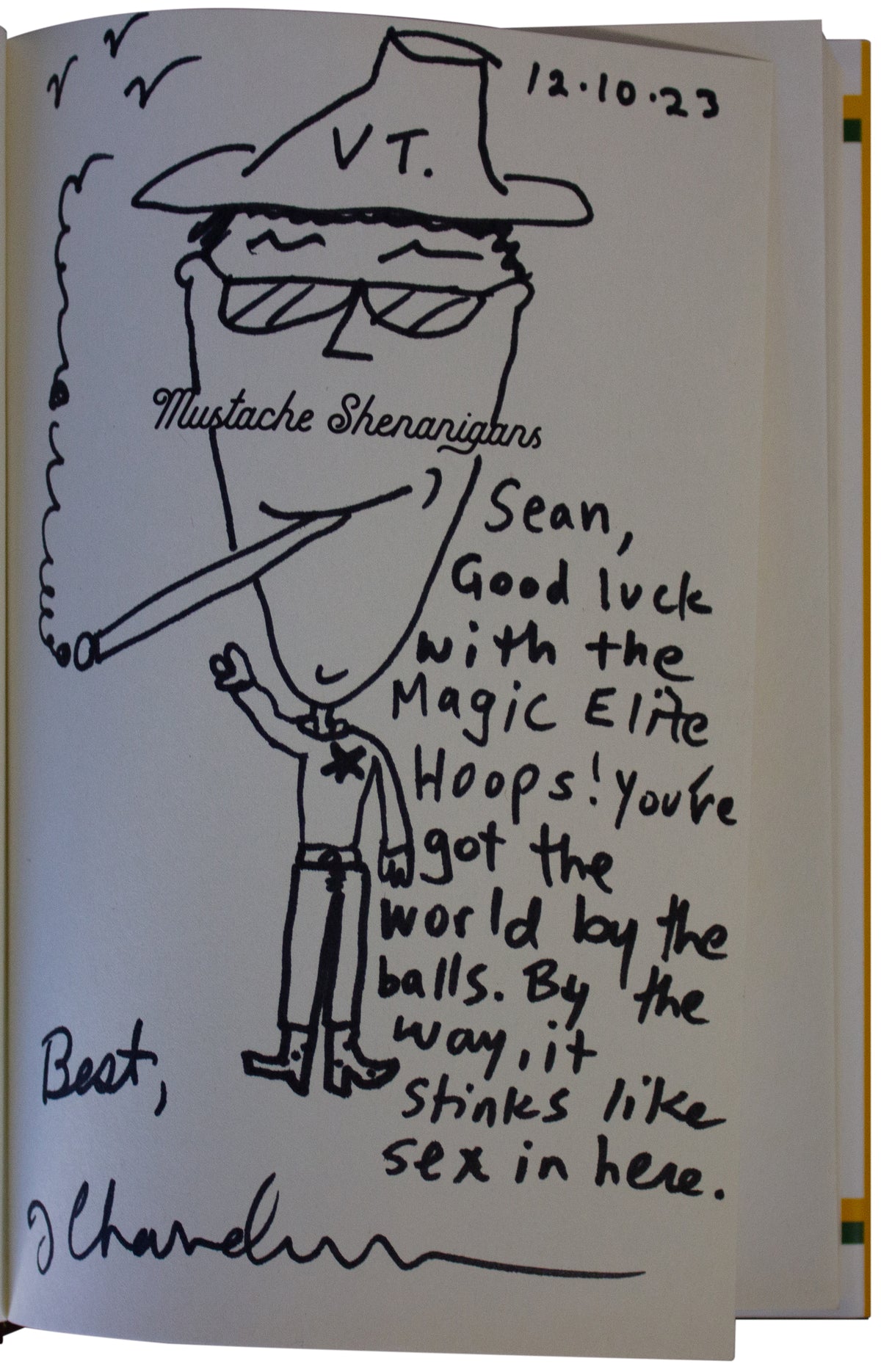 JAY CHANDRASEKHAR SIGNED w/ SKETCH Mustache Shenanigans 1ST ED Super Troopers
