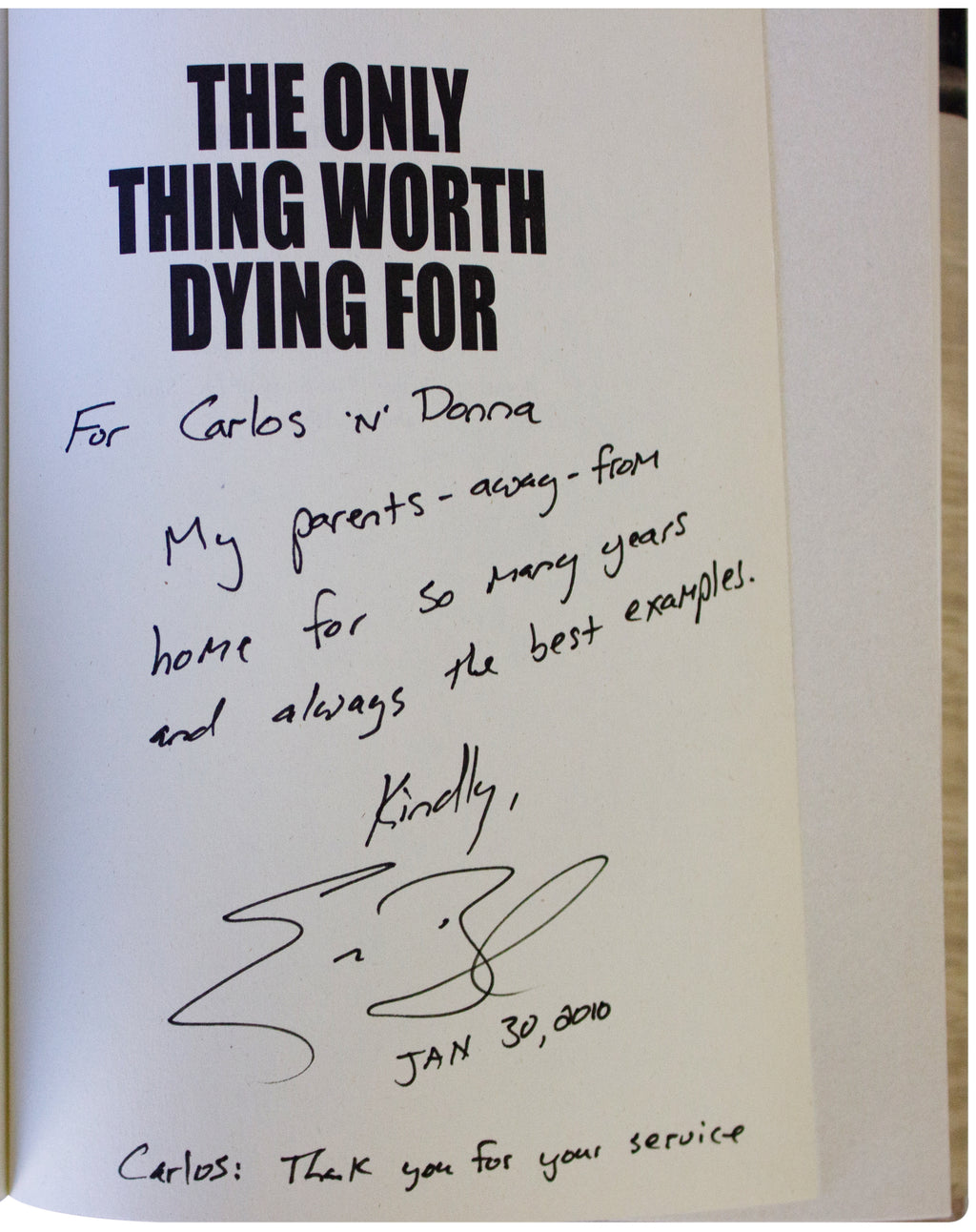 ERIC BLEHM SIGNED 1ST EDITION Only Thing Worth Dying For AFGHANISTAN Green Beret