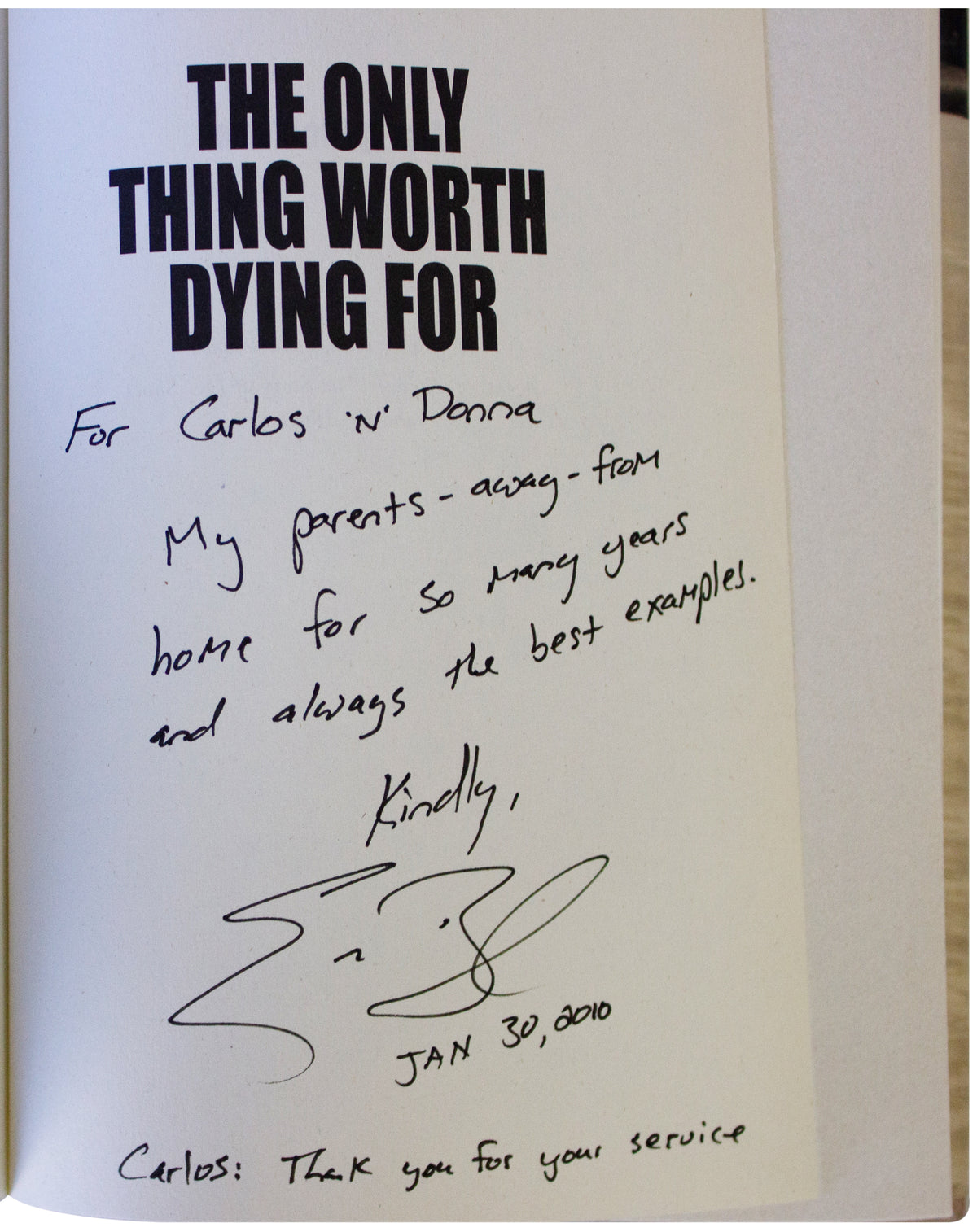 ERIC BLEHM SIGNED 1ST EDITION Only Thing Worth Dying For AFGHANISTAN Green Beret