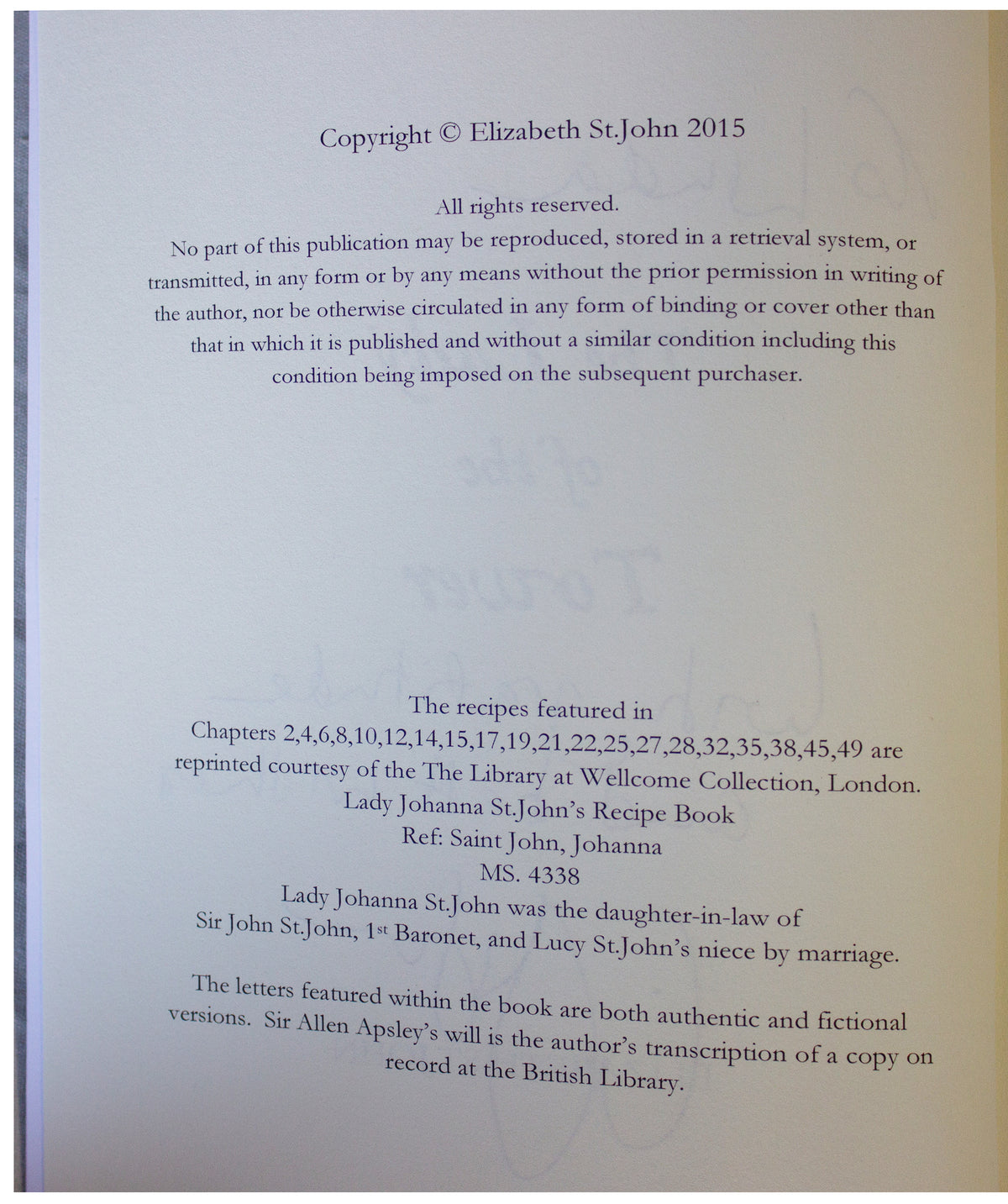 ELIZABETH ST. JOHN SIGNED 1ST EDITION Lady Of The Tower BOOK Historical Fiction