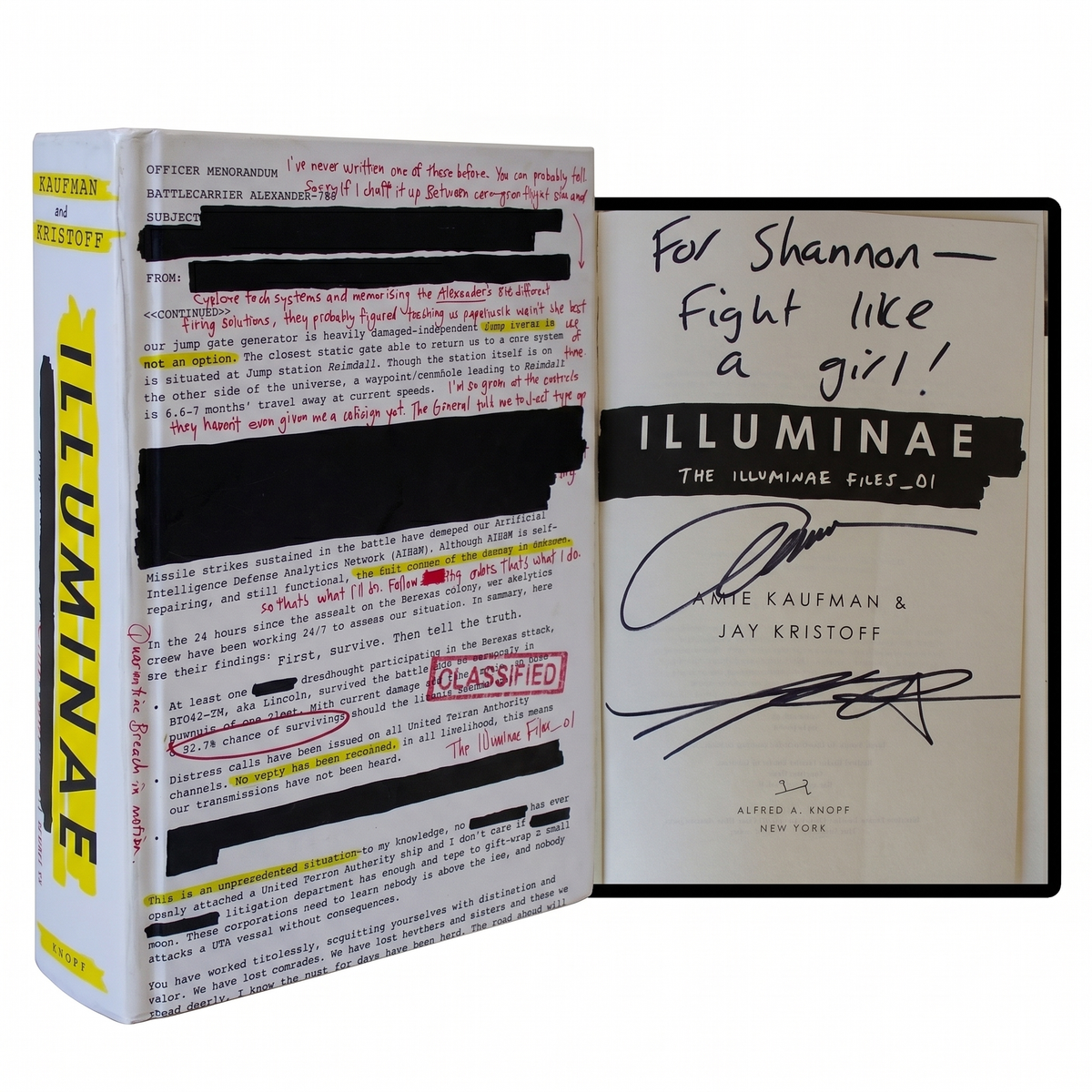 AMIE KAUFMAN & JAY KRISTOFF SIGNED Illuminae 1ST EDITION Hardcover AI Sci-Fi YA