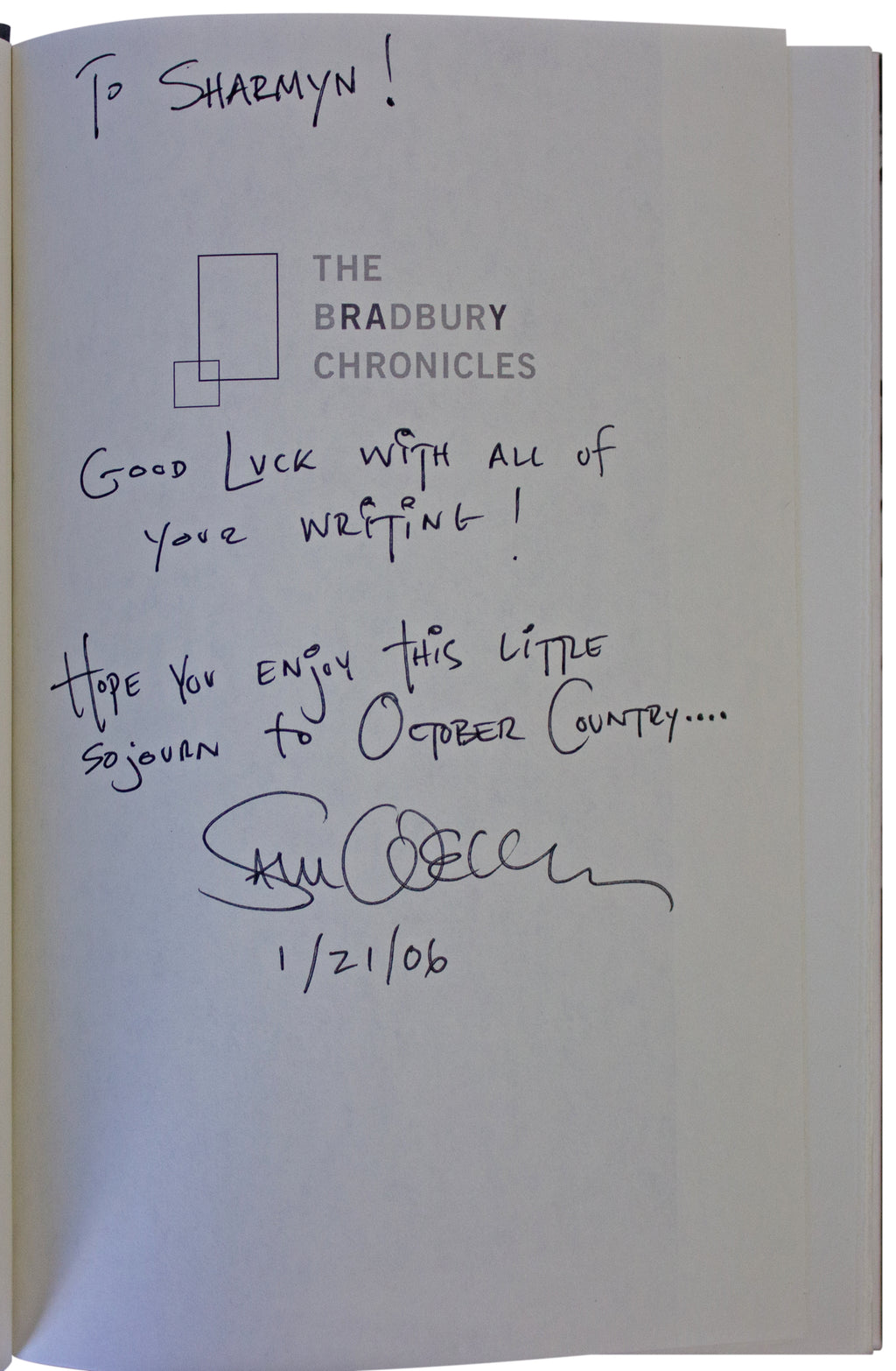 BRADBURY CHRONICLES Sam Weller SIGNED 1ST EDITION 2005 Biography Sci-Fi Author