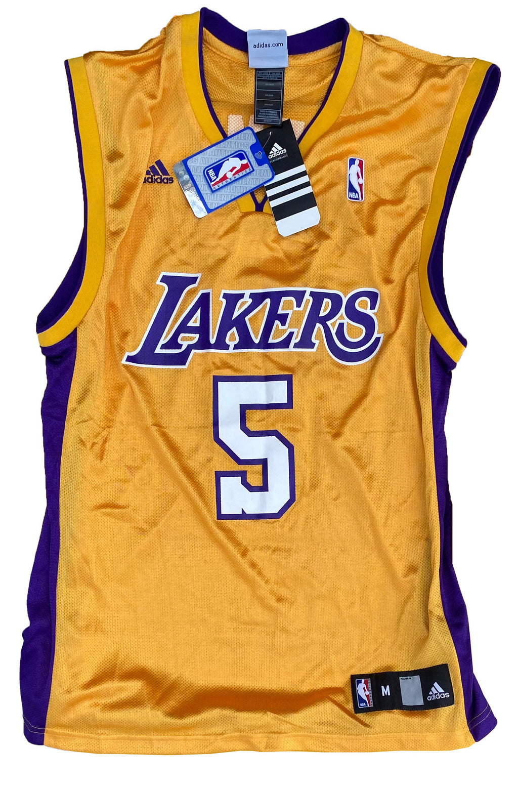 JORDAN FARMAR SIGNED Los Angeles LAKERS JERSEY Medium Adidas NWT AUTOGRAPHED # 5