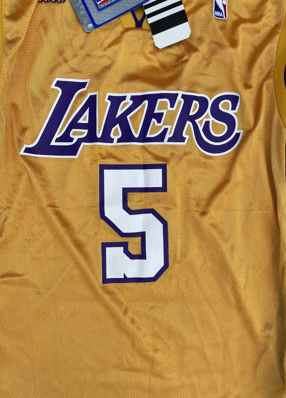 JORDAN FARMAR SIGNED Los Angeles LAKERS JERSEY Medium Adidas NWT AUTOGRAPHED # 5
