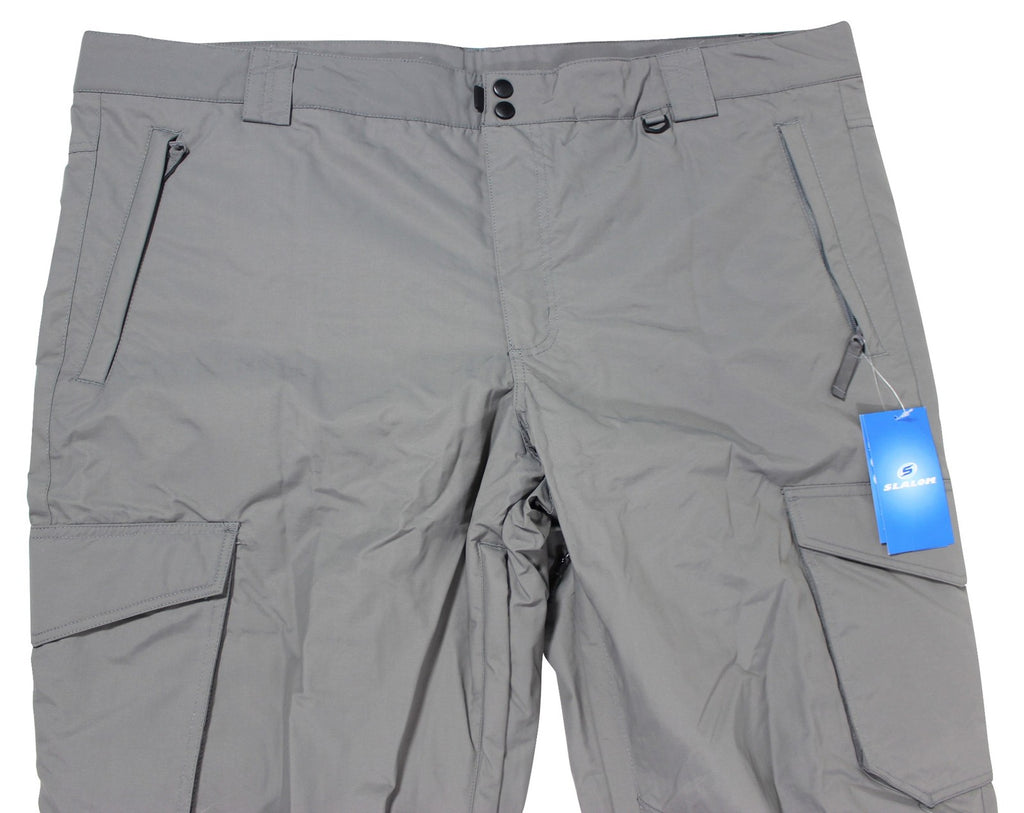 New SLALOM CARGO SNOW PANTS Men's 3XL Water Resistant Insulated Gray NWT $85 Tag