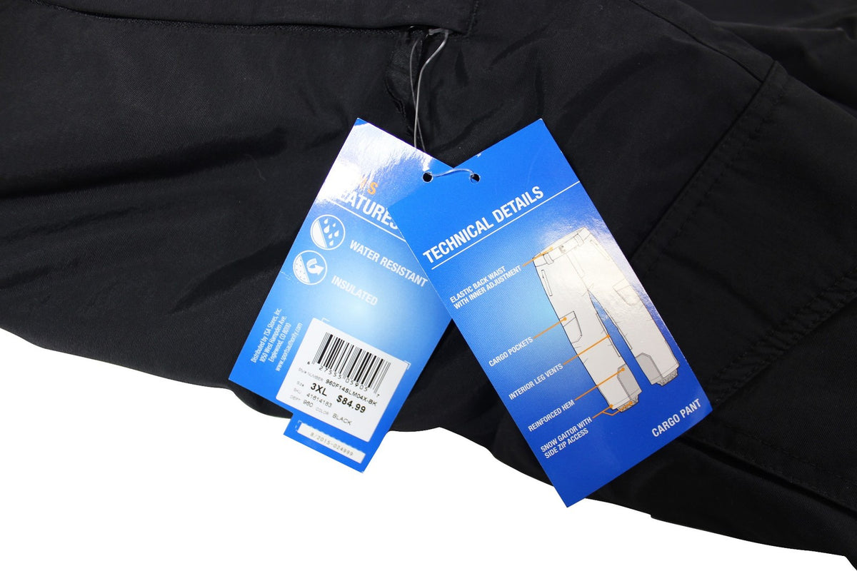 New SLALOM CARGO SNOW PANTS Men's 3XL XXXL Water Resistant Insulated NWT $85 Tag