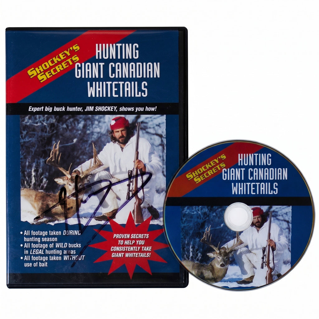 JIM SHOCKEY'S Secrets SIGNED DVD Hunting Giant Canadian Whitetails Deer Hunter