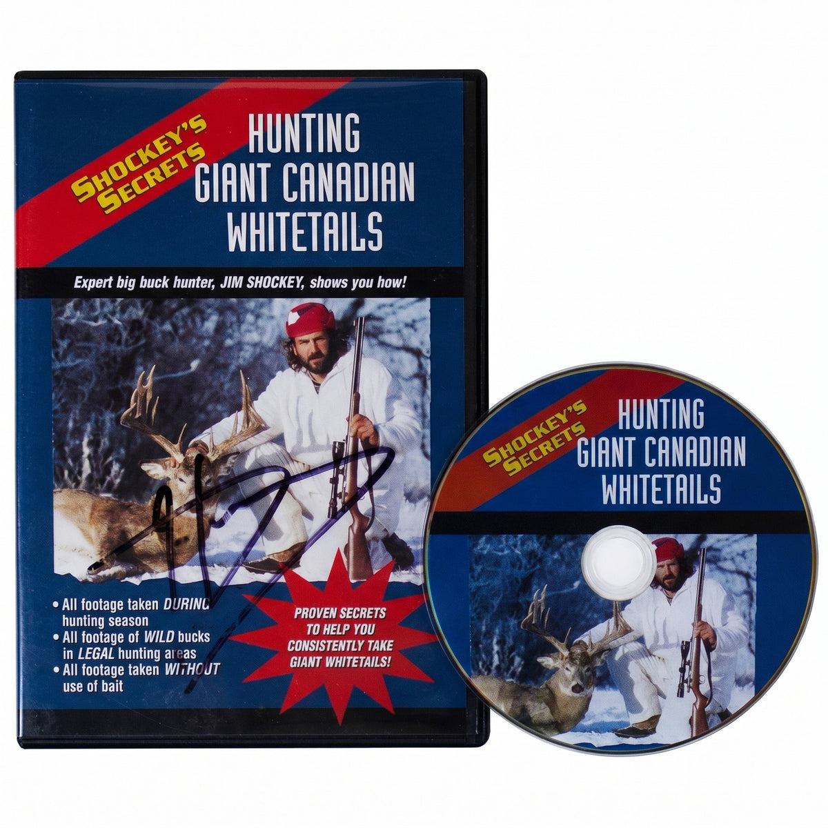 JIM SHOCKEY'S Secrets SIGNED DVD Hunting Giant Canadian Whitetails Deer Hunter
