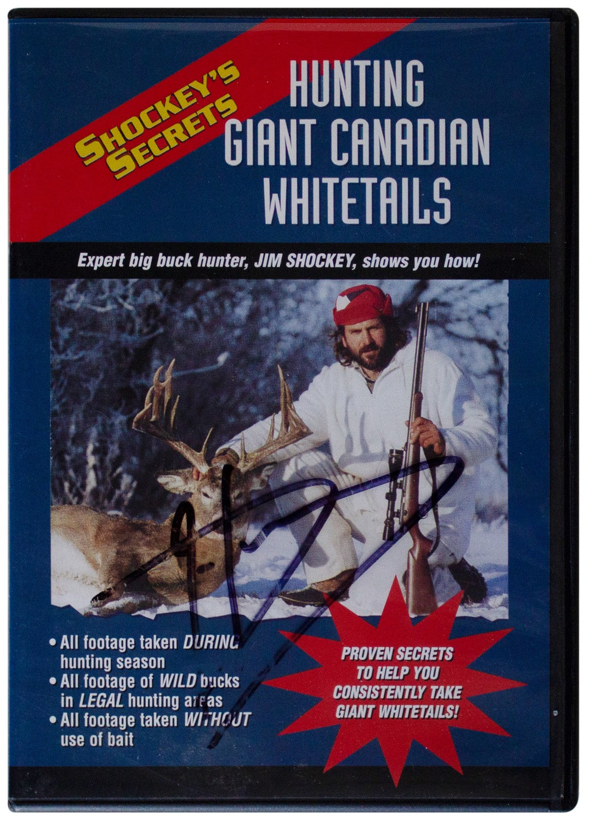 JIM SHOCKEY'S Secrets SIGNED DVD Hunting Giant Canadian Whitetails Deer Hunter