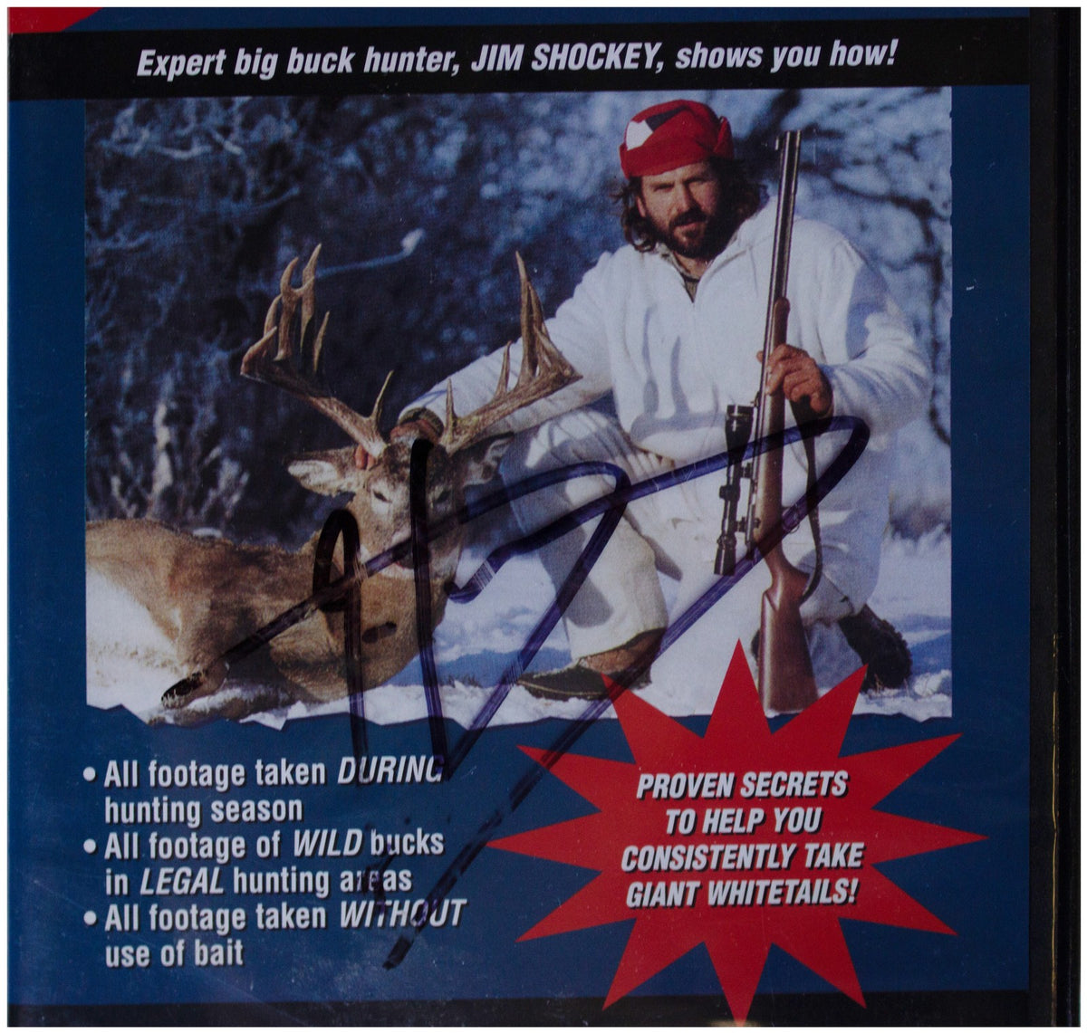 JIM SHOCKEY'S Secrets SIGNED DVD Hunting Giant Canadian Whitetails Deer Hunter