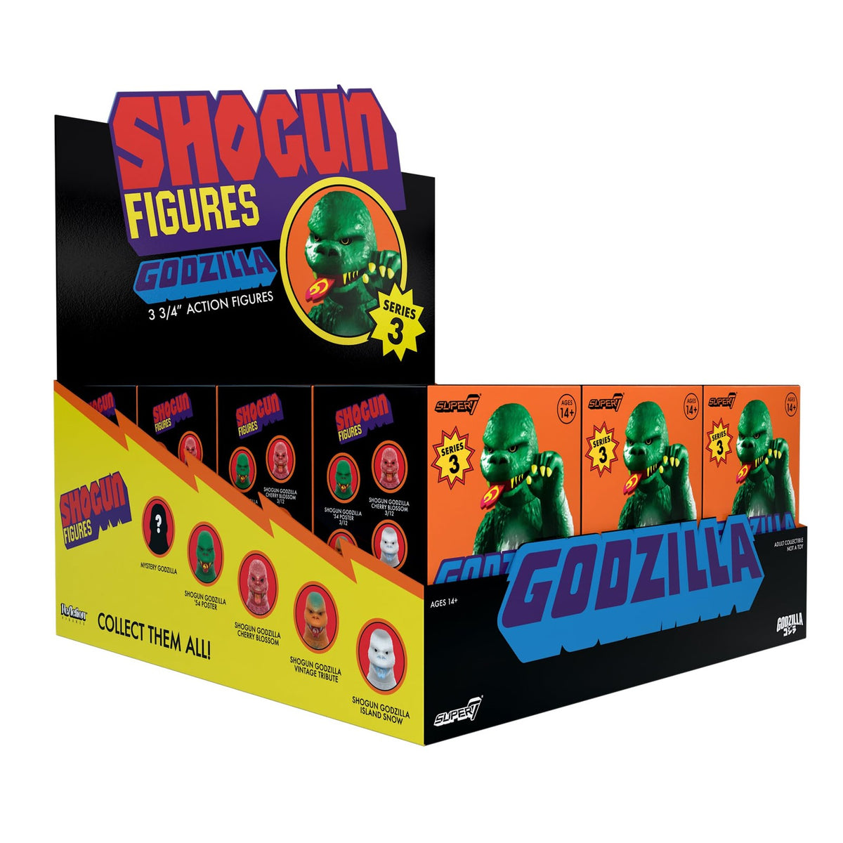 New SHOGUN GODZILLA 12-Pack BLIND BOX Super7 Toho Retro Action Figures 3.75" NIB