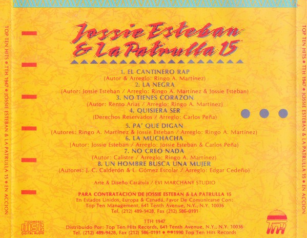 JOSSIE ESTEBAN Y LA PATRULLA 15 En Accion CD RARE 1990 Dominican Merengue DR OOP