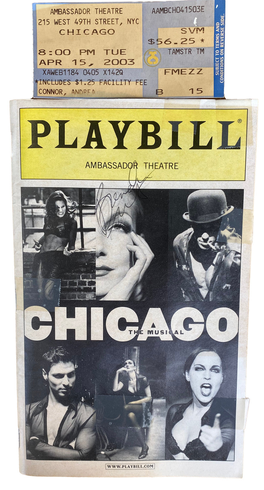 CHICAGO BROADWAY PLAYBILL SIGNED By BRENDA BRAXTON + Ticket VTG 2003 Musical NYC