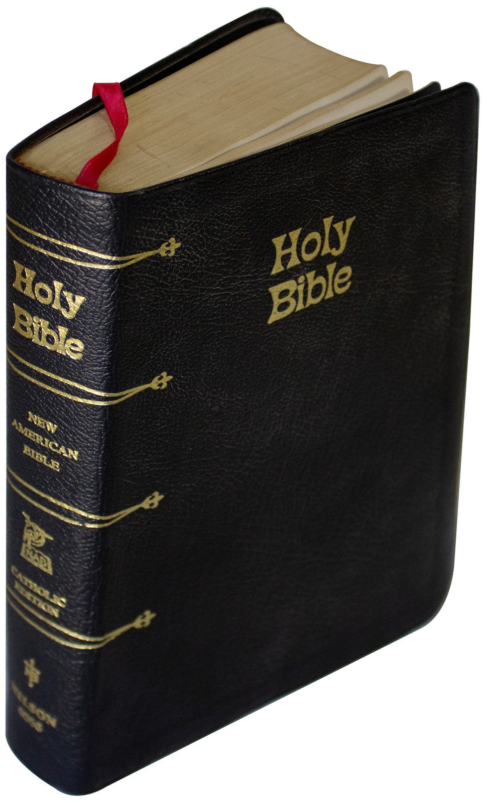 NEW AMERICAN BIBLE VTG 1971 Catholic Edition GENUINE LEATHER 70s Holy NAB Nelson