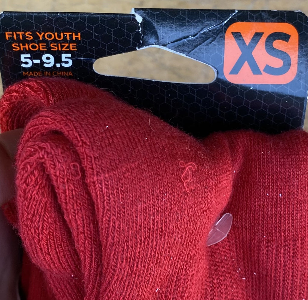 New SOF SOLE Red BASEBALL SOCKS 2 PAIR Pack YOUTH XS Sizes 5~9 1/2 Little League