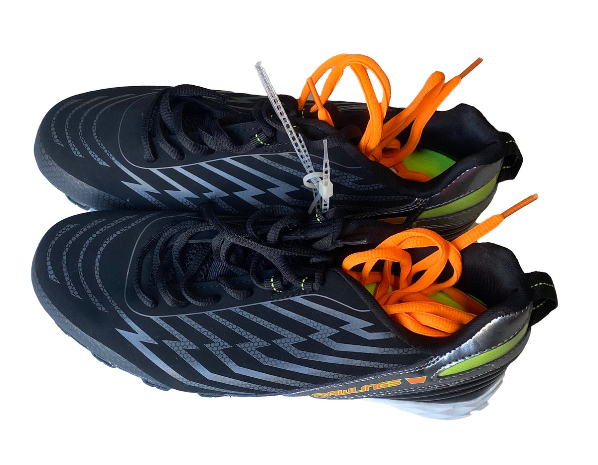 New RAWLINGS Men's Size 8 BASEBALL CLEATS Black w/ Silver & Neon NWOT Softball
