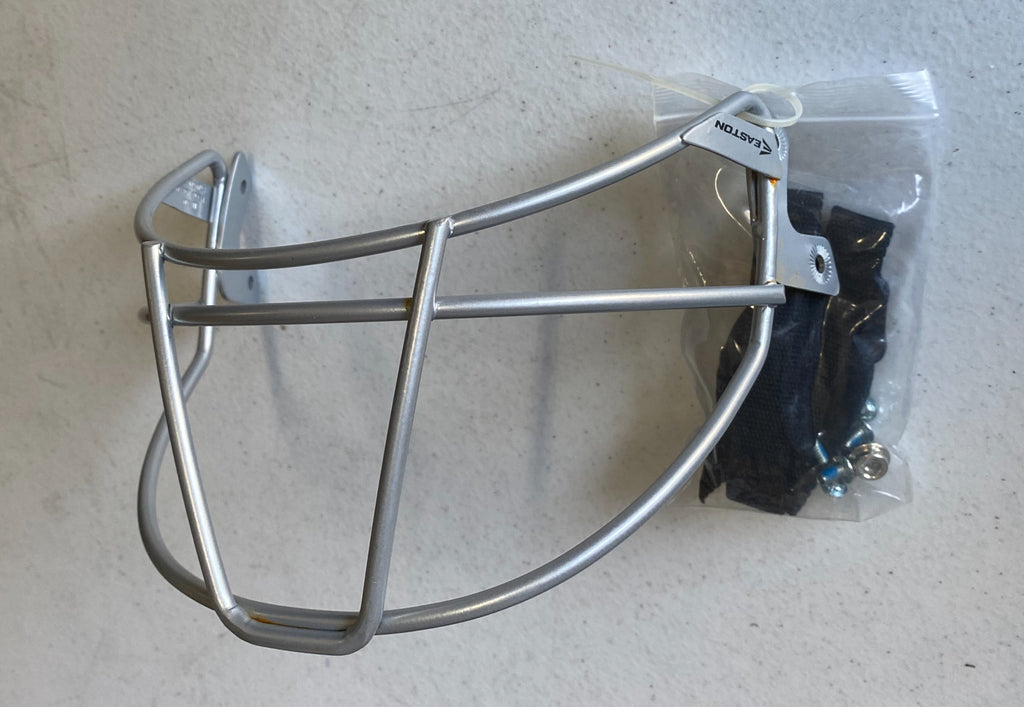 EASTON FACE GUARD w/ CHIN STRAP & HARDWARE For Softball Batting Helmet | Silver