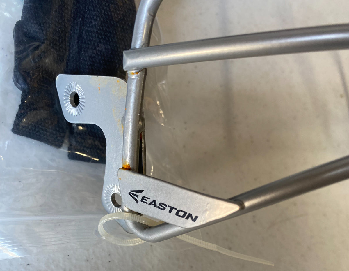 EASTON FACE GUARD w/ CHIN STRAP & HARDWARE For Softball Batting Helmet | Silver