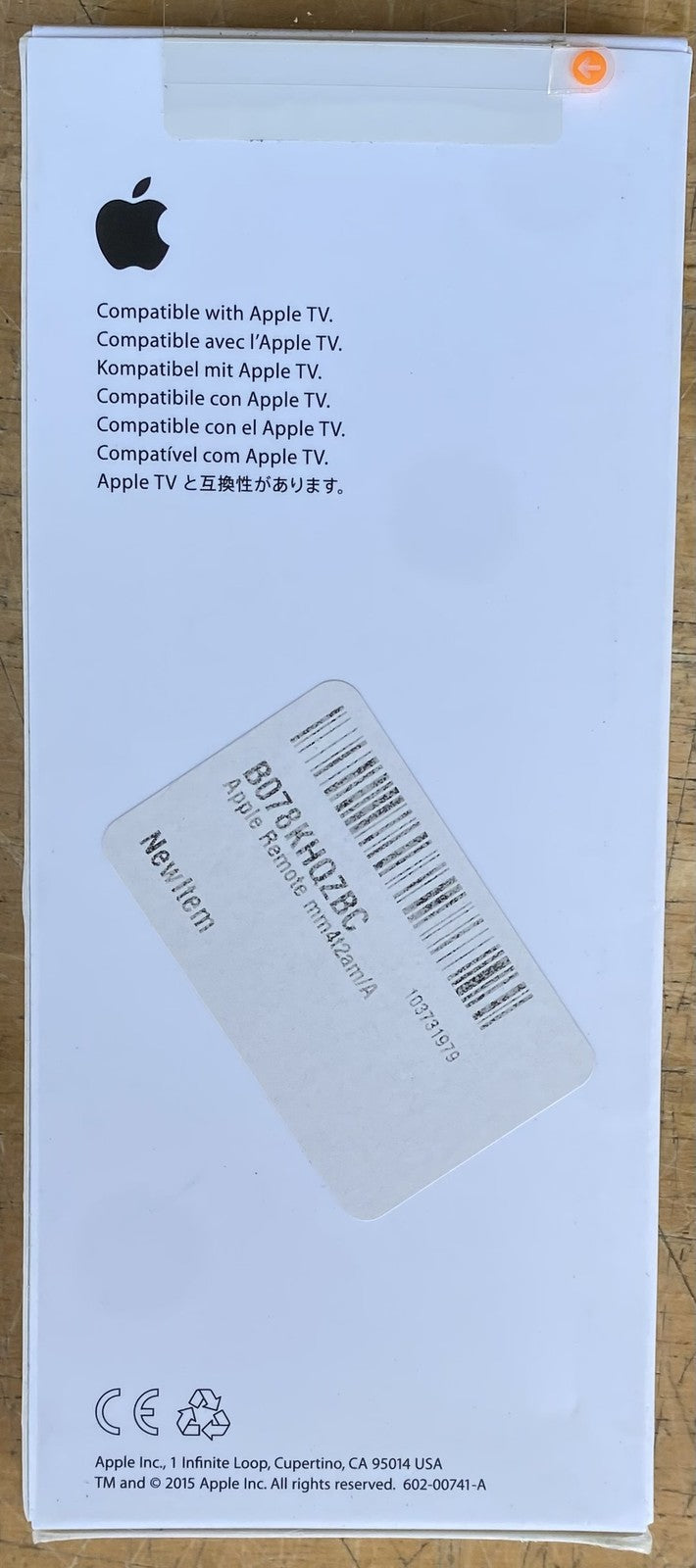 New APPLE REMOTE In Original Box SEALED Aluminum Silver For APPLE TV Mac A1294