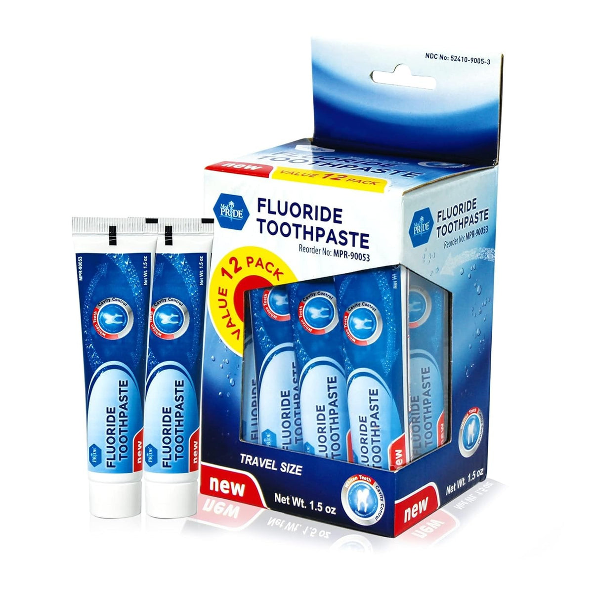 New LOT Of 48 MEDPRIDE Fluoride TOOTHPASTE Tubes 1.5 Oz Each EXP 10/28 Free S&H!