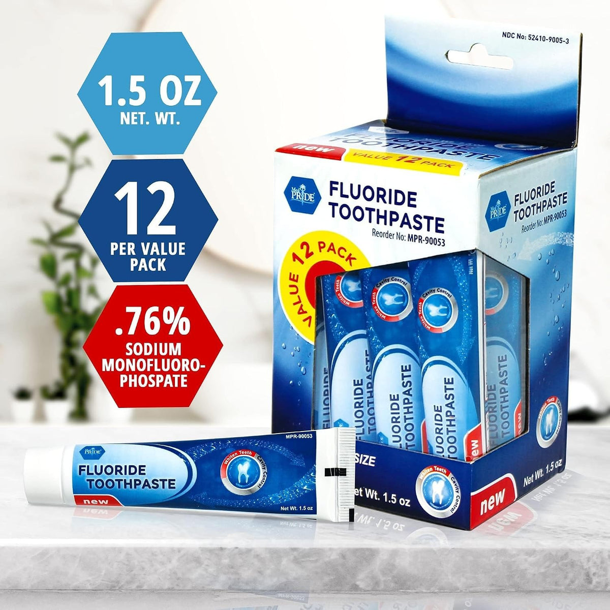New LOT Of 48 MEDPRIDE Fluoride TOOTHPASTE Tubes 1.5 Oz Each EXP 10/28 Free S&H!