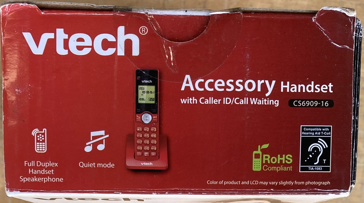 New VTECH CORDLESS PHONE CS6909-16 Accessory Handset Red DECT 6.0 EXPANSION ONLY