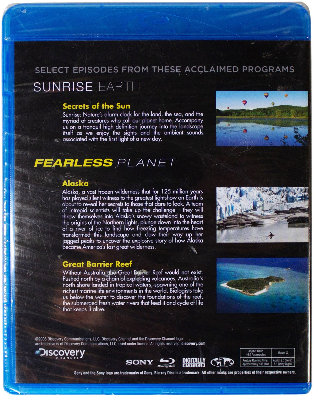 New SUNRISE EARTH / FEARLESS PLANET 2-On-1 BLU-RAY DVD Discovery Channel Nature