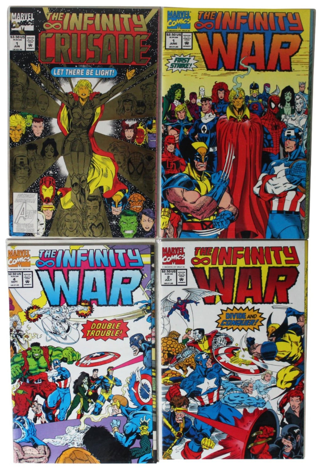 LOT Of 4 VTG 90s INFINITY WAR COMIC BOOKS Marvel Infinity Crusade 1992 1993 EUC