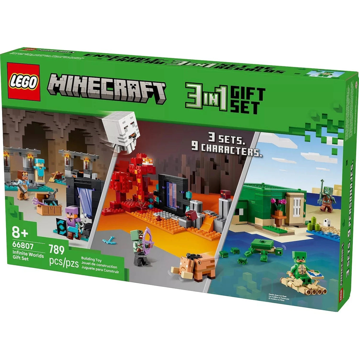 New LEGO MINECRAFT Infinite Worlds Set BUILDING KIT 789 Piece Playset 66807 NIB