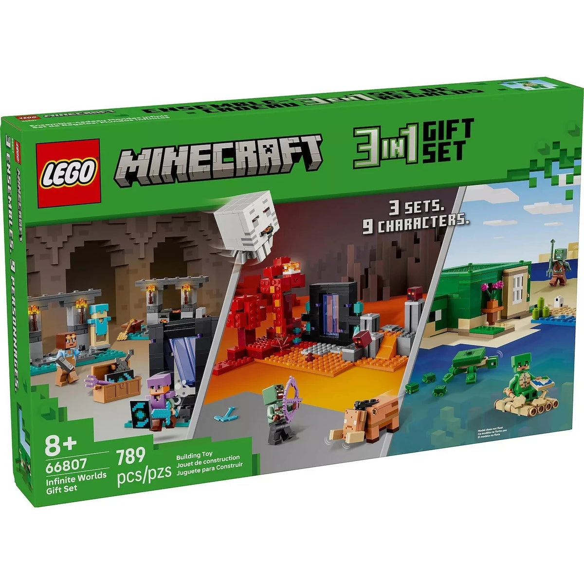 New LEGO MINECRAFT Infinite Worlds Set BUILDING KIT 789 Piece Playset 66807 NIB